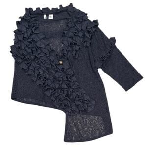 Y2k Anthropologie Moth Fallen Ruffles Asymmetrical Shawl